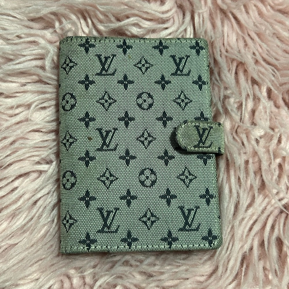 Louis Vuitton Gray Monogram Demin Agenda Authentic